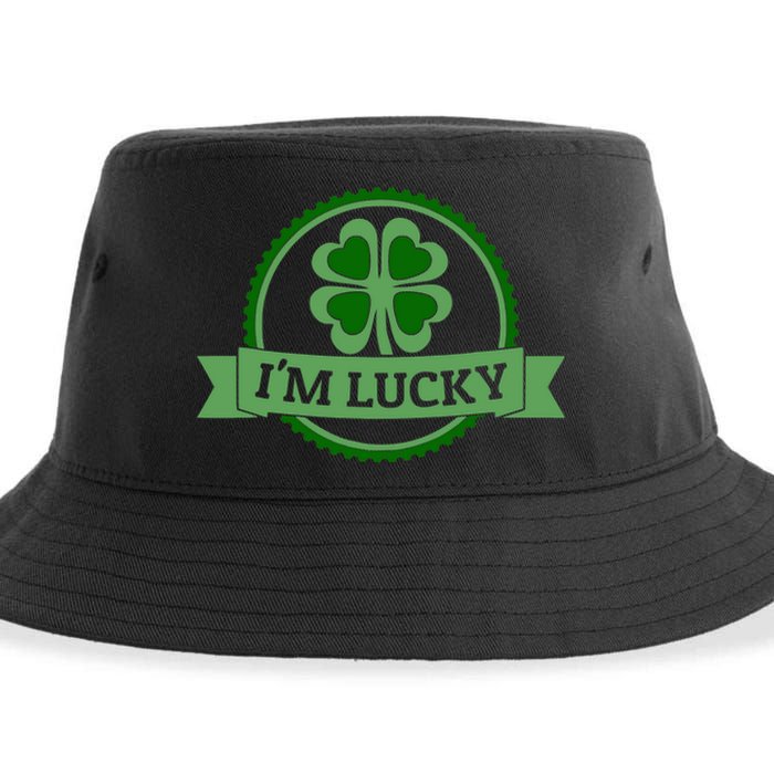 I'm Lucky Shamrock Gift For St Patrick's Day Sustainable Bucket Hat