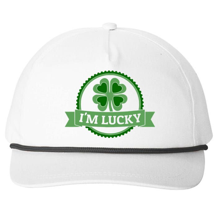 I'm Lucky Shamrock Gift For St Patrick's Day Snapback Five-Panel Rope Hat