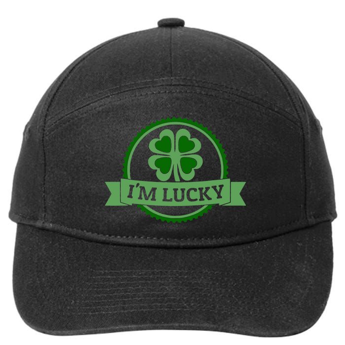 I'm Lucky Shamrock Gift For St Patrick's Day 7-Panel Snapback Hat