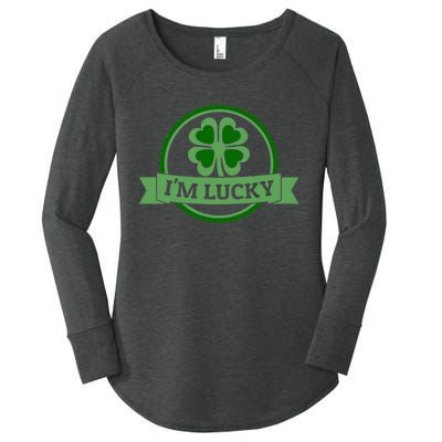 I'm Lucky Shamrock Gift For St Patrick's Day Women's Perfect Tri Tunic Long Sleeve Shirt