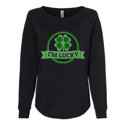 I'm Lucky Shamrock Gift For St Patrick's Day Womens California Wash Sweatshirt