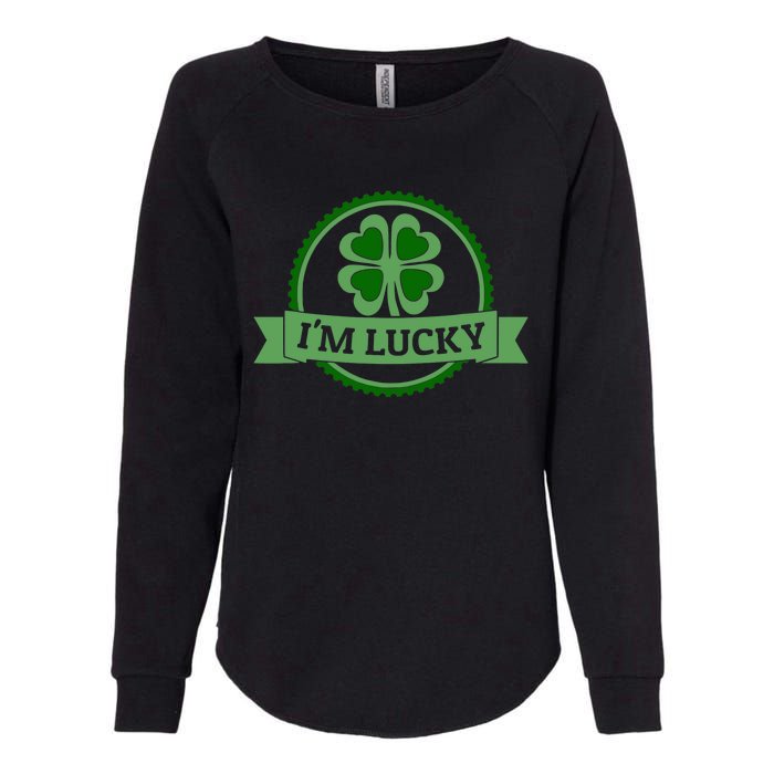 I'm Lucky Shamrock Gift For St Patrick's Day Womens California Wash Sweatshirt