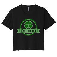 I'm Lucky Shamrock Gift For St Patrick's Day Women's Crop Top Tee