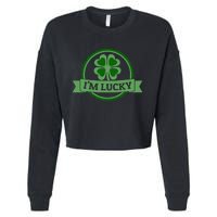 I'm Lucky Shamrock Gift For St Patrick's Day Cropped Pullover Crew