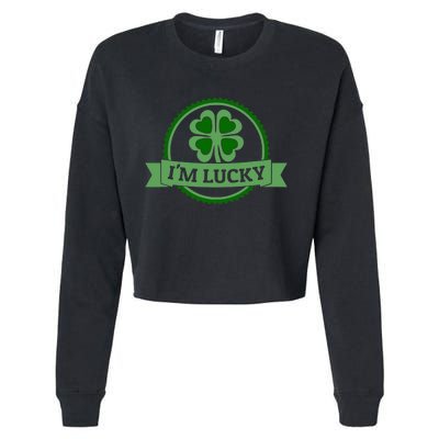 I'm Lucky Shamrock Gift For St Patrick's Day Cropped Pullover Crew