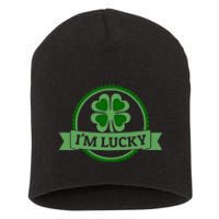 I'm Lucky Shamrock Gift For St Patrick's Day Short Acrylic Beanie