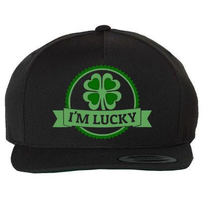 I'm Lucky Shamrock Gift For St Patrick's Day Wool Snapback Cap