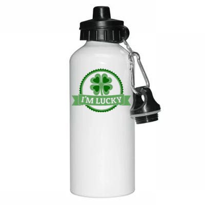 I'm Lucky Shamrock Gift For St Patrick's Day Aluminum Water Bottle