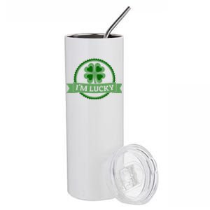 I'm Lucky Shamrock Gift For St Patrick's Day Stainless Steel Tumbler