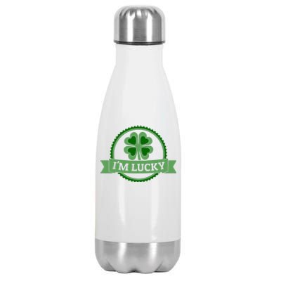 I'm Lucky Shamrock Gift For St Patrick's Day Stainless Steel Insulated Water Bottle