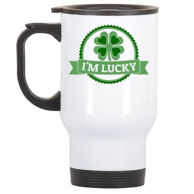 I'm Lucky Shamrock Gift For St Patrick's Day Stainless Steel Travel Mug