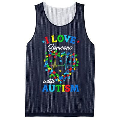 I Love Someone With Autism AwarenessI Love Someone With Autism Awareness Mesh Reversible Basketball Jersey Tank
