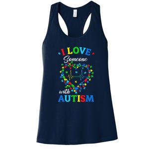 I Love Someone With Autism AwarenessI Love Someone With Autism Awareness Women's Racerback Tank