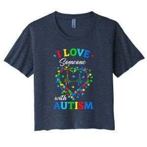 I Love Someone With Autism AwarenessI Love Someone With Autism Awareness Women's Crop Top Tee