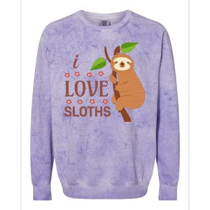 I Love Sloths Colorblast Crewneck Sweatshirt