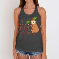 I Love Sloths Women's Knotted Racerback Tank