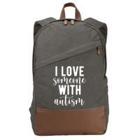 I Love Someone With Autism Cotton Canvas Backpack
