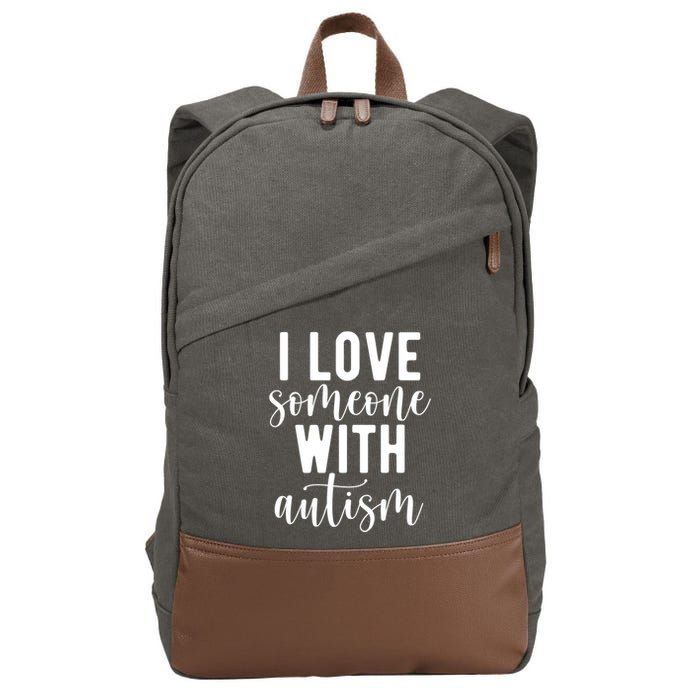 I Love Someone With Autism Cotton Canvas Backpack