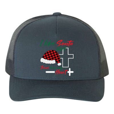 I Like Santa But Jesus Has My Heart Christmas Jesus Squad Funny Gift Yupoong Adult 5-Panel Trucker Hat