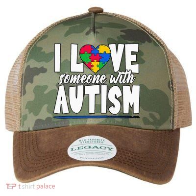 I Love Someone With Autism Awareness Month Legacy Tie Dye Trucker Hat