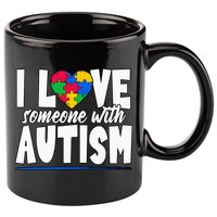 I Love Someone With Autism Awareness Month 11oz C Handle Ceramic Mug