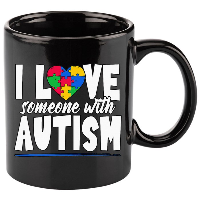 I Love Someone With Autism Awareness Month 11oz C Handle Ceramic Mug