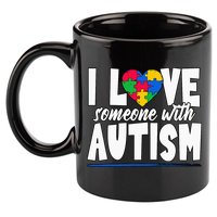 I Love Someone With Autism Awareness Month 11oz C Handle Ceramic Mug