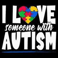 I Love Someone With Autism Awareness Month Drawstring Bag