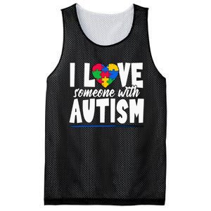 I Love Someone With Autism Awareness Month Mesh Reversible Basketball Jersey Tank