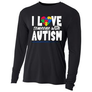 I Love Someone With Autism Awareness Month Cooling Performance Long Sleeve Crew