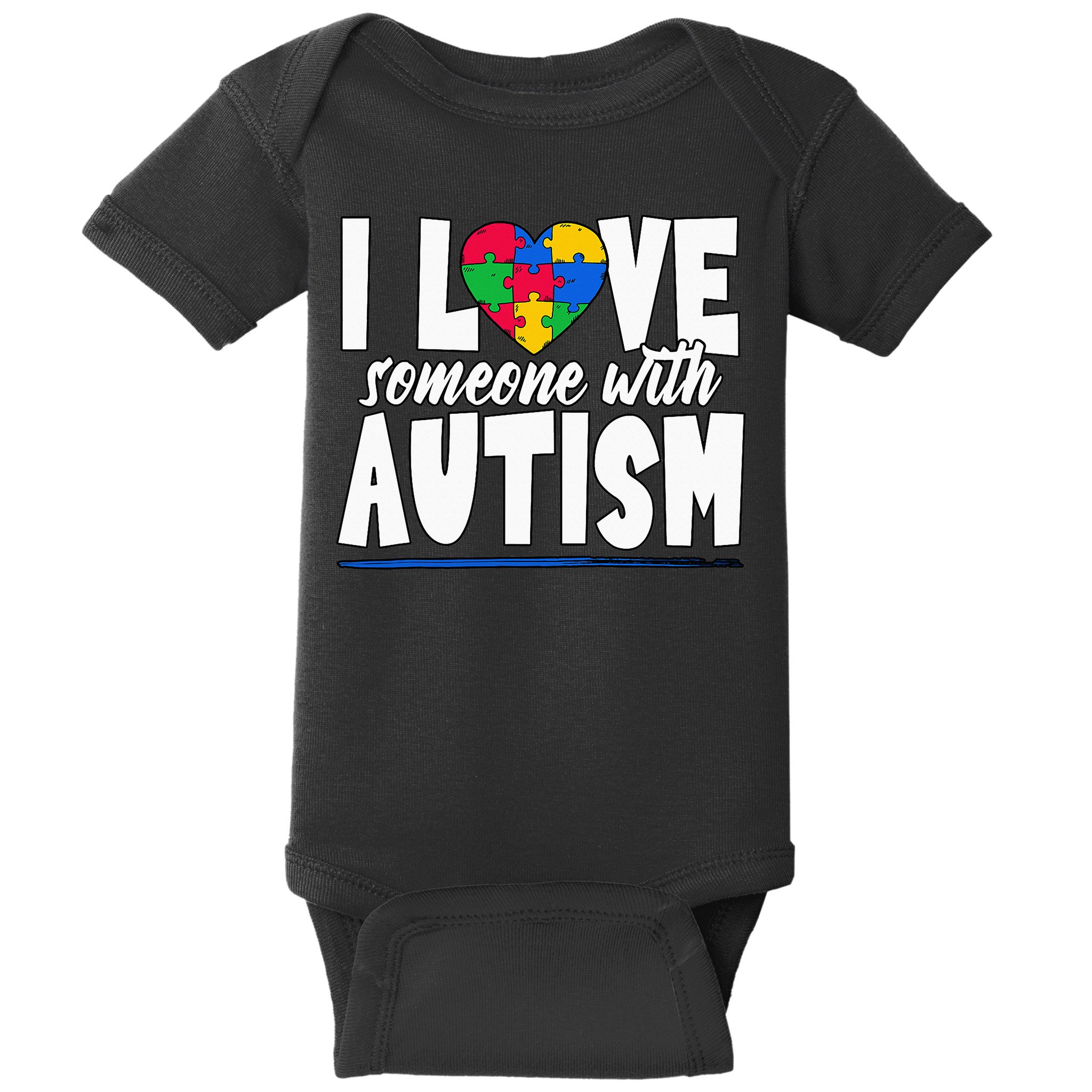 I Love Someone With Autism Awareness Month Baby Bodysuit