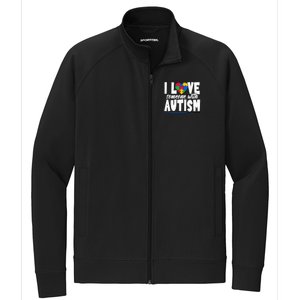 I Love Someone With Autism Awareness Month Stretch Full-Zip Cadet Jacket