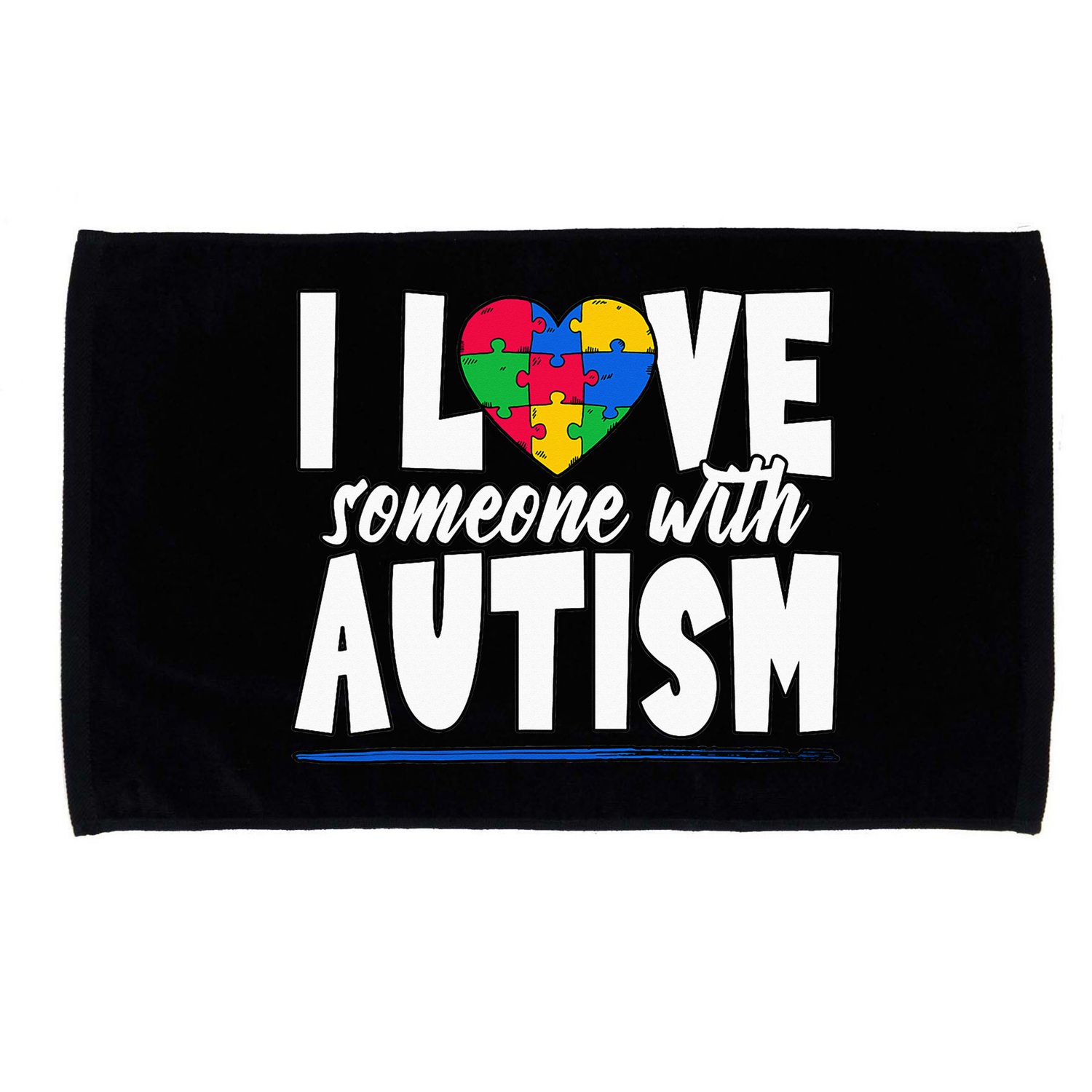 I Love Someone With Autism Awareness Month Microfiber Hand Towel