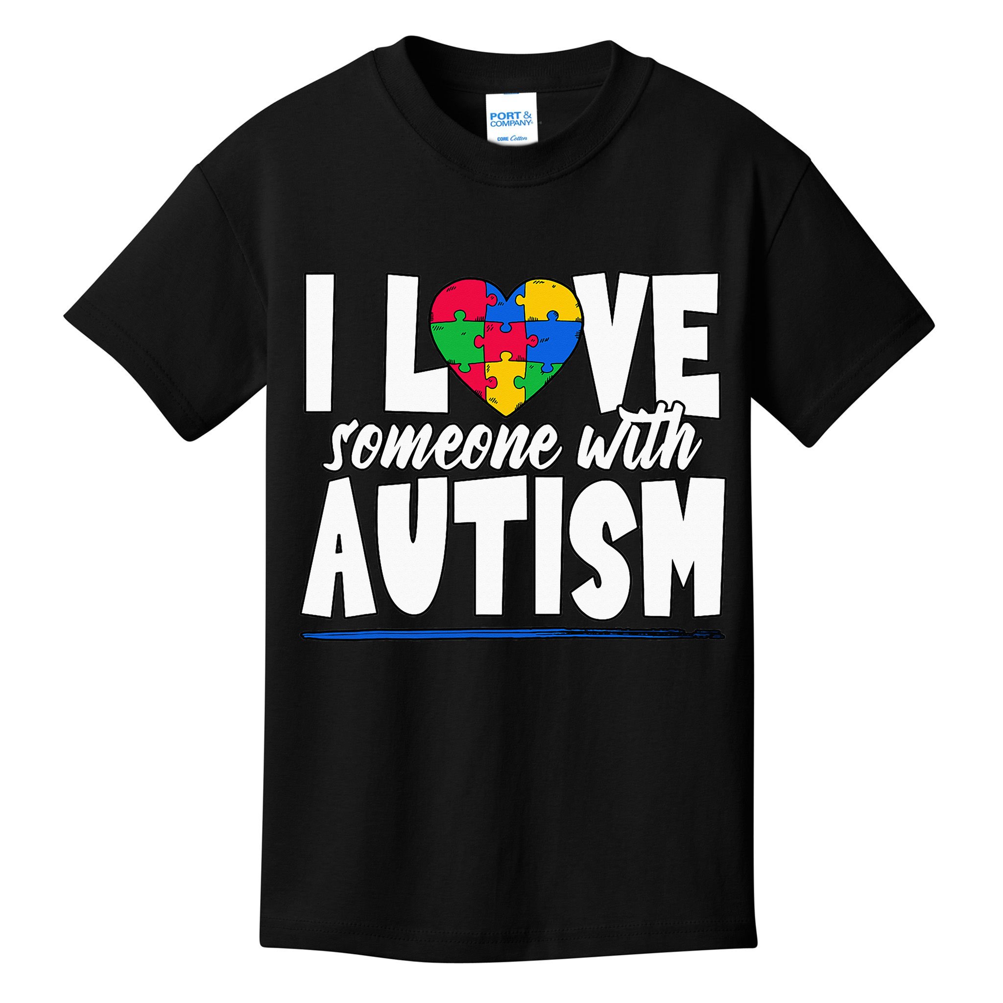 I Love Someone With Autism Awareness Month Kids T-Shirt