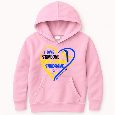I Love Someone With Down Syndrome Awareness Kids Hoodie