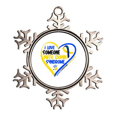 I Love Someone With Down Syndrome Awareness Metallic Star Ornament