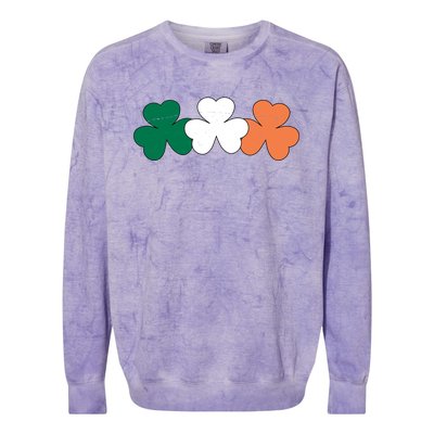 Irish Lucky Shamrock St Patrick Colorblast Crewneck Sweatshirt