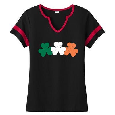 Irish Lucky Shamrock St Patrick Ladies Halftime Notch Neck Tee