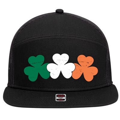 Irish Lucky Shamrock St Patrick 7 Panel Mesh Trucker Snapback Hat