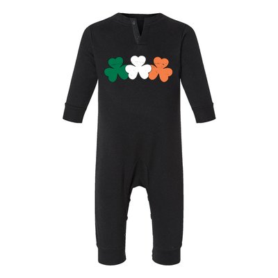 Irish Lucky Shamrock St Patrick Infant Fleece One Piece