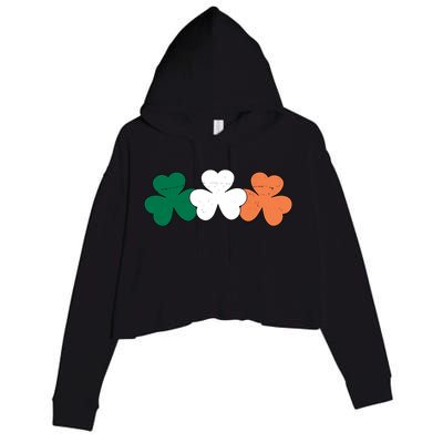 Irish Lucky Shamrock St Patrick Crop Fleece Hoodie