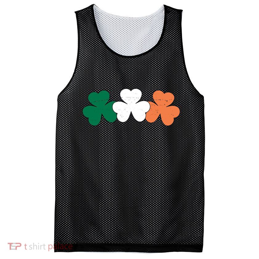 Irish Lucky Shamrock St Patrick Mesh Reversible Basketball Jersey Tank