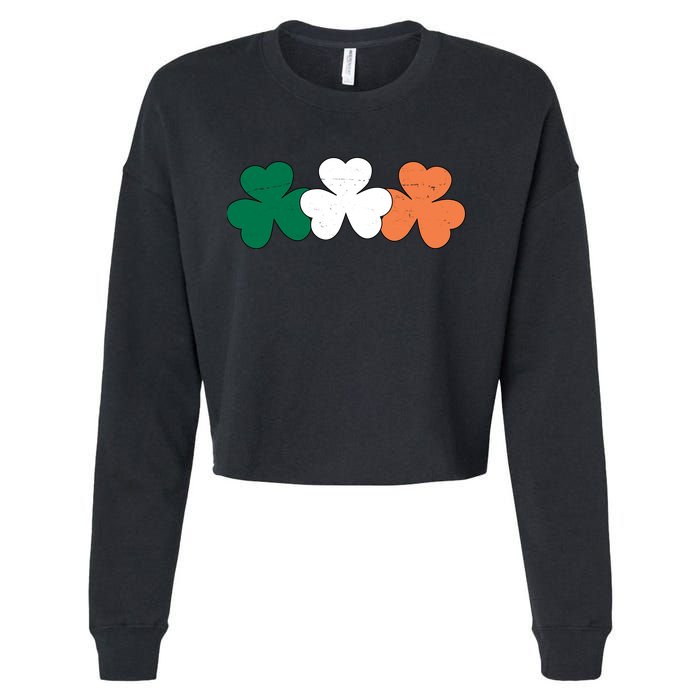 Irish Lucky Shamrock St Patrick Cropped Pullover Crew