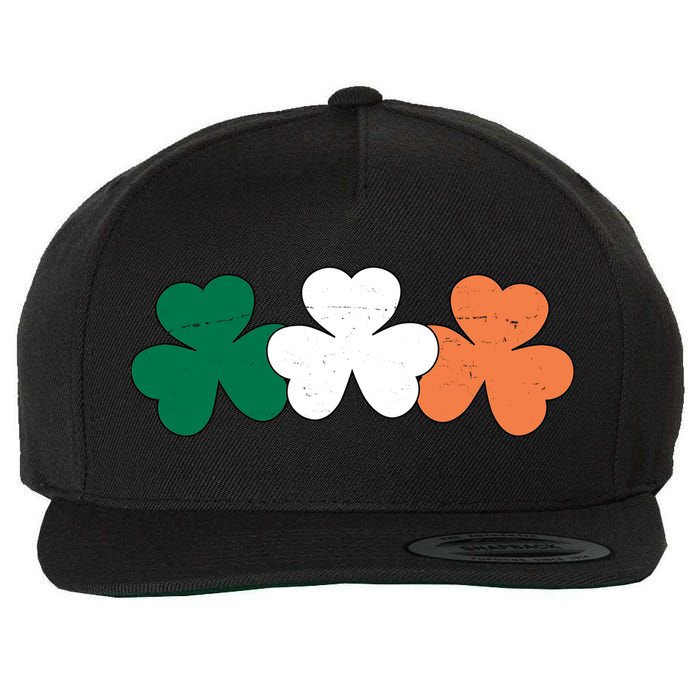 Irish Lucky Shamrock St Patrick Wool Snapback Cap