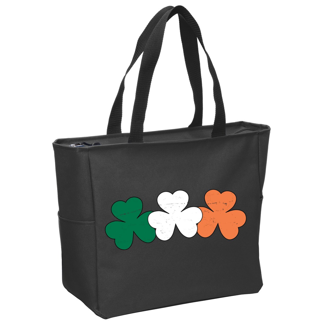 Irish Lucky Shamrock St Patrick Zip Tote Bag