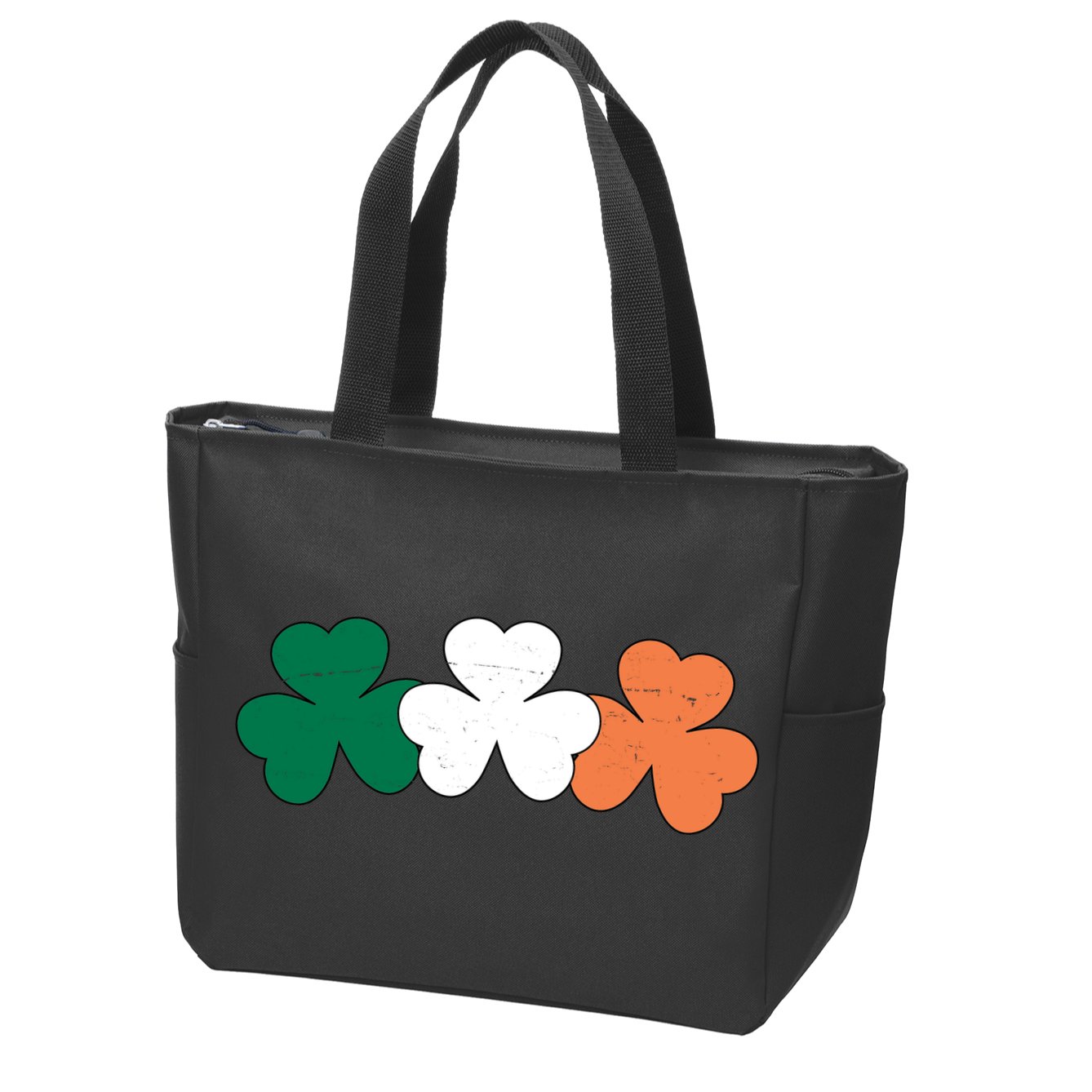 Irish Lucky Shamrock St Patrick Zip Tote Bag
