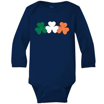 Irish Lucky Shamrock St Patrick Baby Long Sleeve Bodysuit