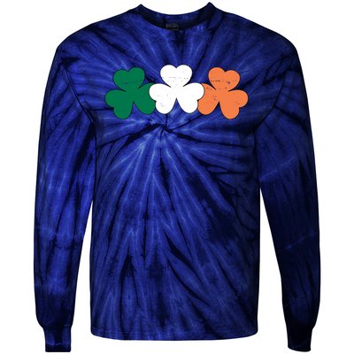 Irish Lucky Shamrock St Patrick Tie-Dye Long Sleeve Shirt