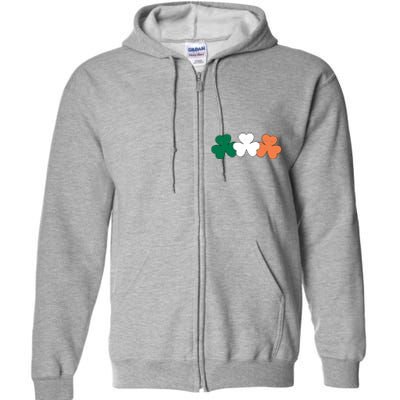 Irish Lucky Shamrock St Patrick Full Zip Hoodie