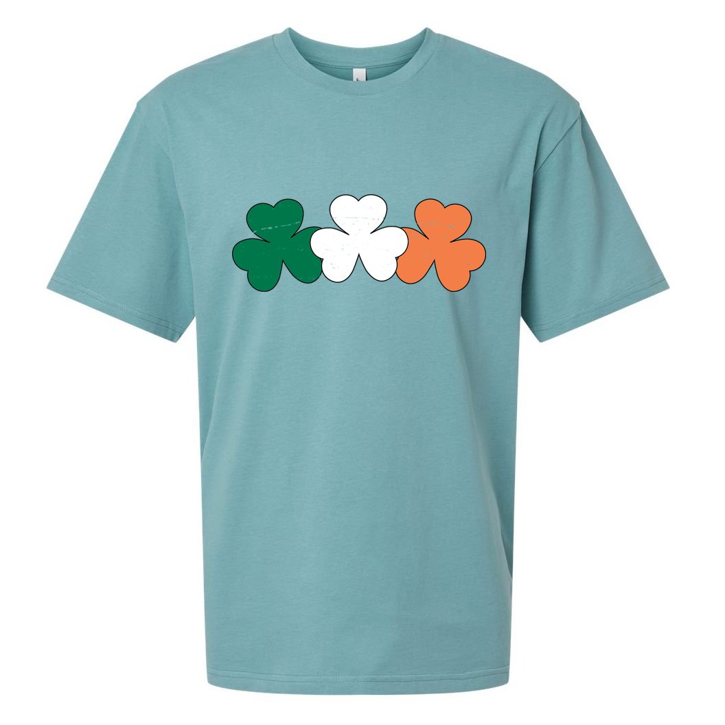 Irish Lucky Shamrock St Patrick Sueded Cloud Jersey T-Shirt